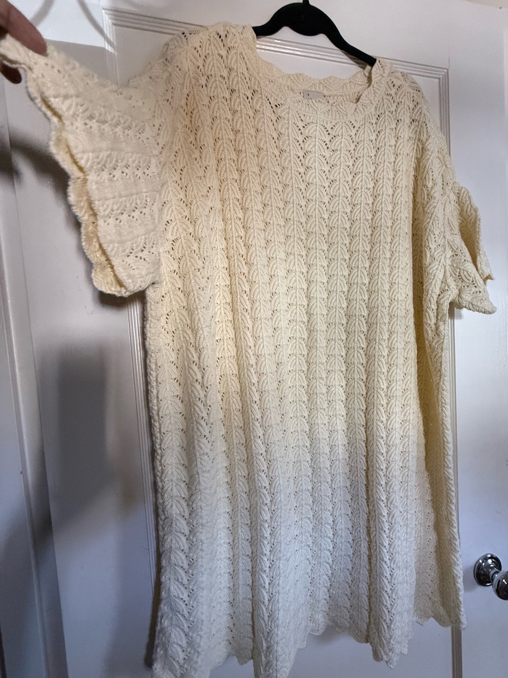 A New Day NWT Size 2X Cream Knit Short-Sleeve Dress with Slip